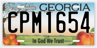 GA license plate CPM1654