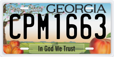 GA license plate CPM1663