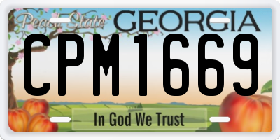 GA license plate CPM1669