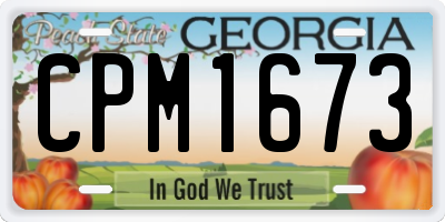 GA license plate CPM1673