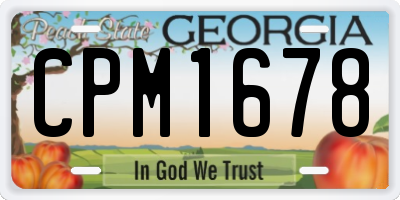 GA license plate CPM1678