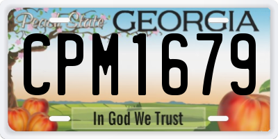 GA license plate CPM1679