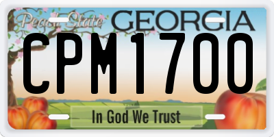 GA license plate CPM1700