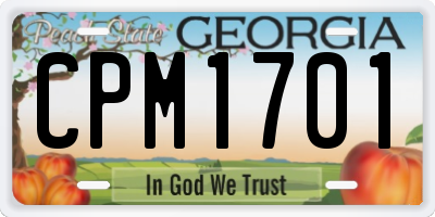 GA license plate CPM1701