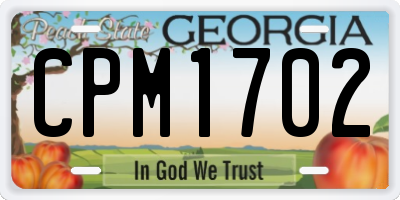 GA license plate CPM1702