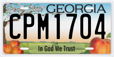 GA license plate CPM1704