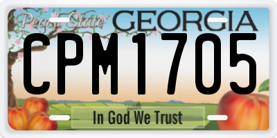 GA license plate CPM1705