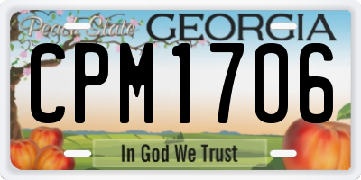 GA license plate CPM1706