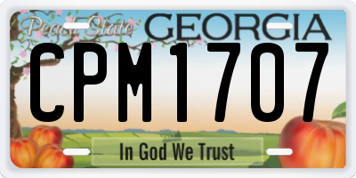 GA license plate CPM1707