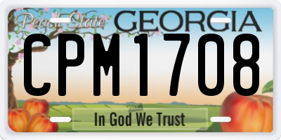 GA license plate CPM1708