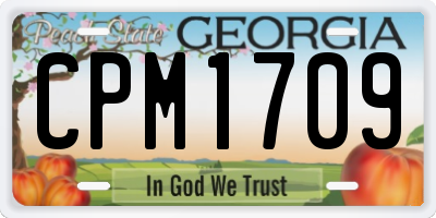 GA license plate CPM1709