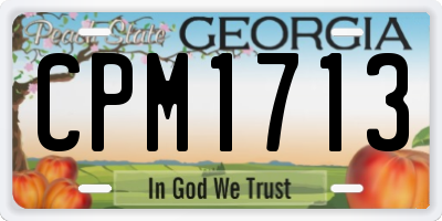 GA license plate CPM1713