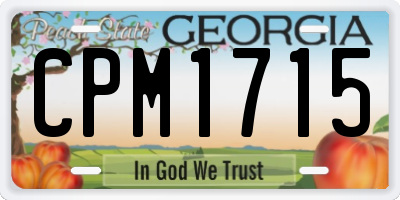 GA license plate CPM1715