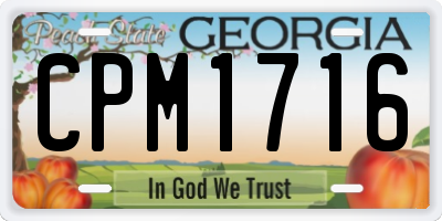 GA license plate CPM1716
