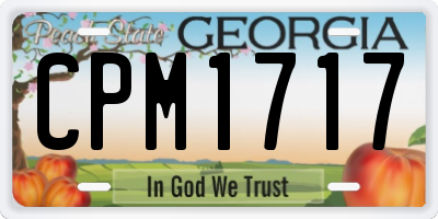 GA license plate CPM1717