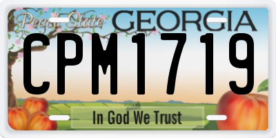 GA license plate CPM1719