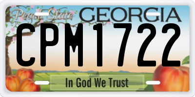 GA license plate CPM1722
