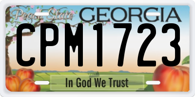 GA license plate CPM1723