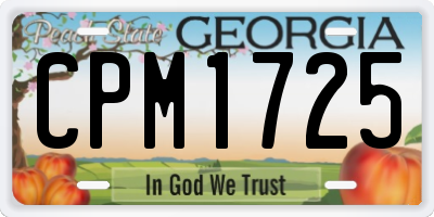 GA license plate CPM1725