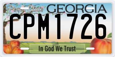 GA license plate CPM1726