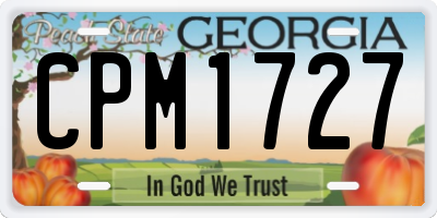 GA license plate CPM1727