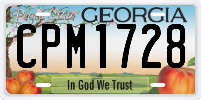 GA license plate CPM1728