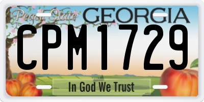 GA license plate CPM1729