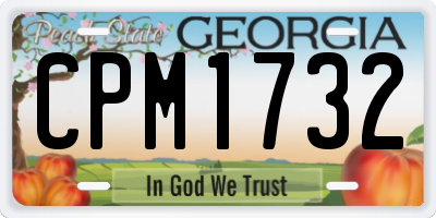 GA license plate CPM1732