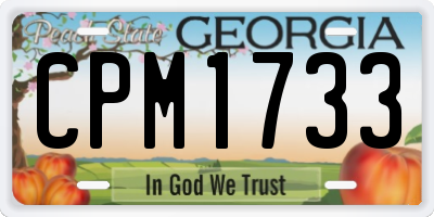 GA license plate CPM1733