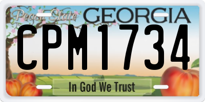 GA license plate CPM1734