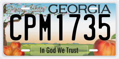 GA license plate CPM1735