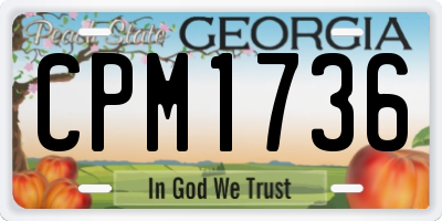 GA license plate CPM1736