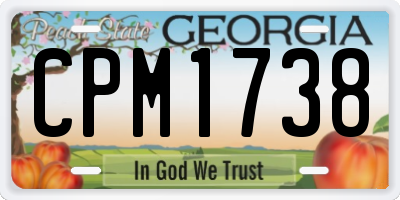GA license plate CPM1738