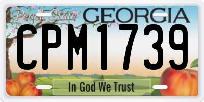GA license plate CPM1739