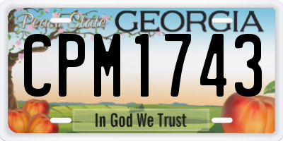 GA license plate CPM1743