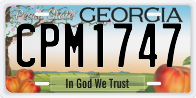 GA license plate CPM1747
