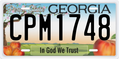 GA license plate CPM1748