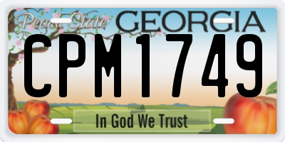 GA license plate CPM1749