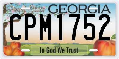 GA license plate CPM1752
