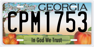 GA license plate CPM1753