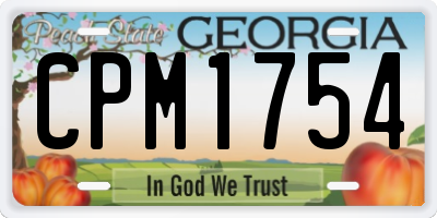 GA license plate CPM1754