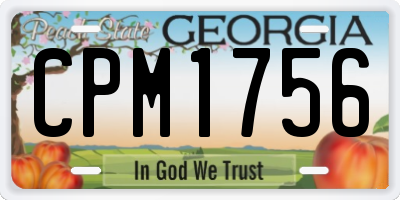 GA license plate CPM1756