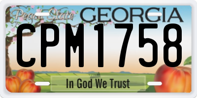GA license plate CPM1758