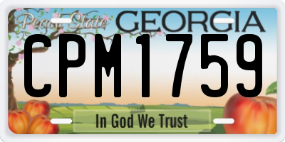 GA license plate CPM1759