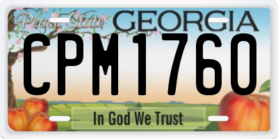 GA license plate CPM1760