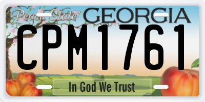 GA license plate CPM1761