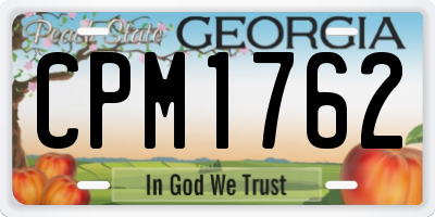 GA license plate CPM1762