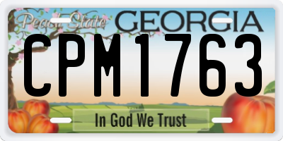 GA license plate CPM1763