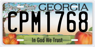 GA license plate CPM1768