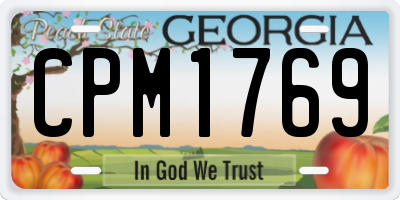 GA license plate CPM1769